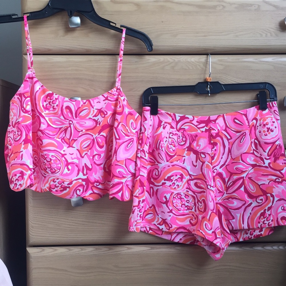 Lilly Pulitzer High Waist Short + Crop Top Set